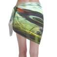 thumbnail image 5 of Zufioo Cute Big-Eyed Black Cat Print Women's Beach Short Wrap Skirt, Short Quick-drying Wrap Skirt, Swimsuit Cover-up Sun Protection Cape, Suitable for Beach, Pool-One Size, 5 of 7