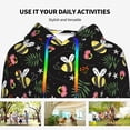 thumbnail image 4 of Daiia Bees Pattern Women's Fashion Hoodies & Sweatshirts with Kangaroo Pocket Hooded Sweatshirt with Eye-catching Drawstrings-X-Large, 4 of 7