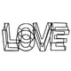 thumbnail image 1 of Adornos de escritorio con letras de amor de alambre de metal 3D para baby shower. Negro, 1 of 7