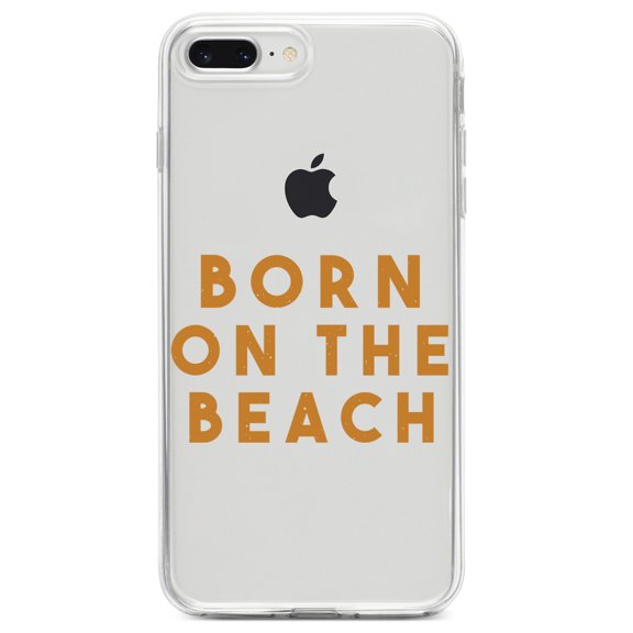 DistinctInk Clear Shockproof Hybrid Case for iPhone 7 PLUS / 8 PLUS (5.5" Screen) TPU Bumper Acrylic Back Tempered Glass Screen Protector - Born on the Beach