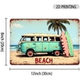 thumbnail image 4 of Retro Beach Van Surfing Metal Tin Sign, Vintage VW Bus Wall Art for Home Bar Garden Porch Bedroom Kitchen Decor, 8 x 12 in, 4 of 6