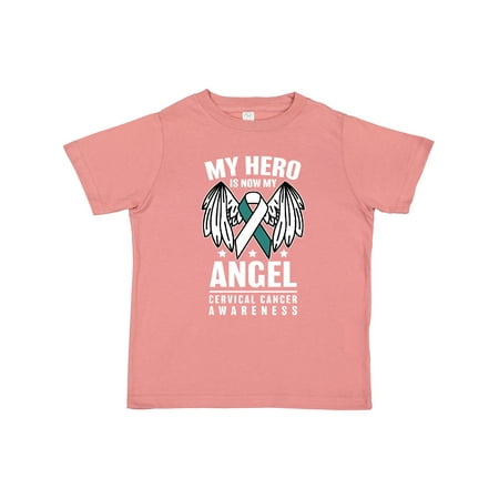 

Inktastic My Hero is Now My Angel Cervical Cancer Awareness Gift Toddler Boy or Toddler Girl T-Shirt