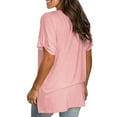 thumbnail image 3 of Womens Plus Size Clearance $5,Women's Casual Comfort V-Neck Solid Loose Fit Short Sleeve T-Shirt Tops, 3 of 7