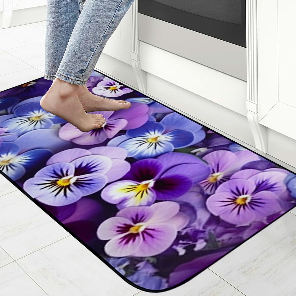 PHYHOO Doormat Floor /Mat- Graphic Background Pansy Easter Spring Flowers Decorative Door Mat, Door Mat with Non-Slip Rubber Backing, Easy Cleaning, Traps Dirt, for Entry, Patio, Garage 19.68*47.24 in