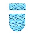 thumbnail image 2 of HELLHERO Whale Toilet Lid Seat Cover Elastic Edge Toilet Lid Cover Set & Set of 2 for Household Dustproof Stretch, 2 of 5