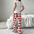 thumbnail image 3 of WCJM Women Pajamas Set Cami Shorts Set Soft V Neck Sleepwear Sleeveless Womens Pajama Sets Women's Silk Solid Pajamas Set Soft Short Sleeve Round Neck Top and Loose Pajama Pants Long Jogger Bottom, 3 of 4