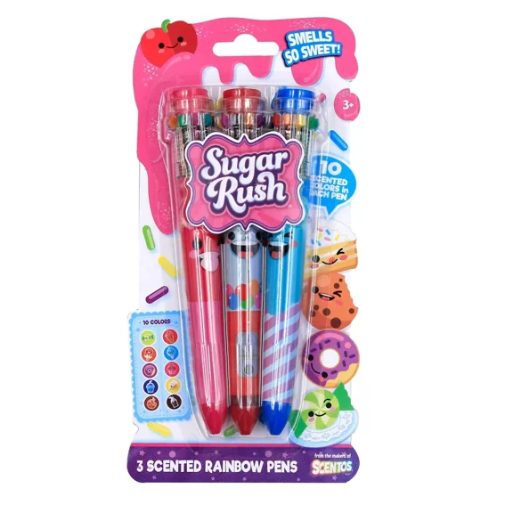 3ct Ballpoint Pens Scented Rainbow