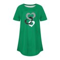 thumbnail image 4 of FAIWAD Tuniques à Manches Courtes pour Femmes, Col Rond, Blouses Amples, T-shirts Graphiques Mignons avec Cœur, 4 of 4