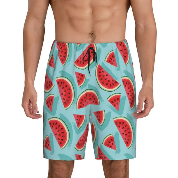 Fotbe Watermelon Pantalones Cortos de Pijama para Hombre, Ropa de Dormir, Pantalones de Pijama Cortos para Hombre-Medium