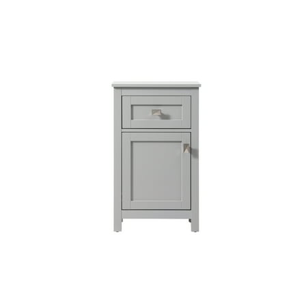 Elegant Kitchen and Bath 18 Inch Wide Bathroom Storage Freedstanding Cabinet In Grey