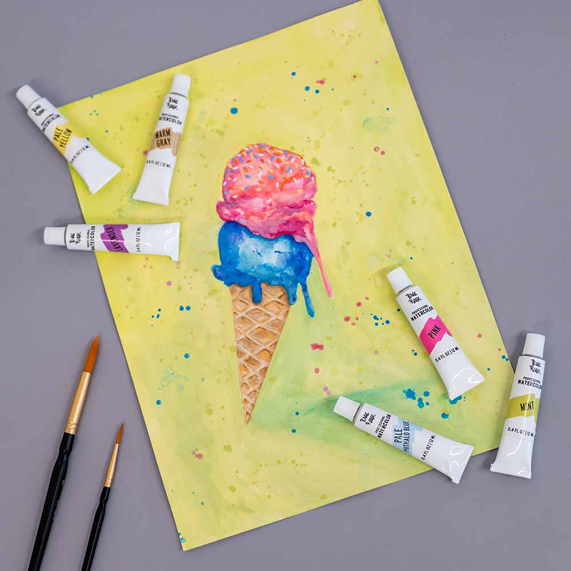 Brea Reese: Professional Watercolor Paint Set - Pastels - 12 Tubes - Soft Muted Hues, Matte Finish, Acid-Free & Non-Toxic, Adult Art Supplies