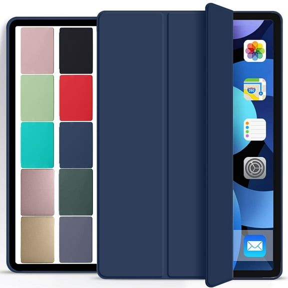 DuraSafe Cases iPad 9.7 5th 6th Gen Air 1st 2nd Gen [iPad 5 6 Air 1 2] MRJN2LL/A MR7G2LL/A MP2F2LL/A MP2G2LL/A MD785LL/A MD788LL/A MGLW2LL/A MGL12LL/A Supportive Magnetic Cover - Navy Blue