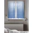 thumbnail image 5 of Blue Ombre Curtains 45 Inch Length, Sheer Curtains for Bedroom Living Room Window Modern Minimalist Gradient Aesthetic Rod Pocket Voile Drapes Kitchen Curtains Small Half Window 42"x45" 2 Panels, 5 of 6
