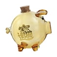 thumbnail image 3 of Hucha de cristal de borosilicato con forma de cerdito, ideal para la habitación infantil, perfecta para Navidad o como adorno navideño. Amarillo, 3 of 9