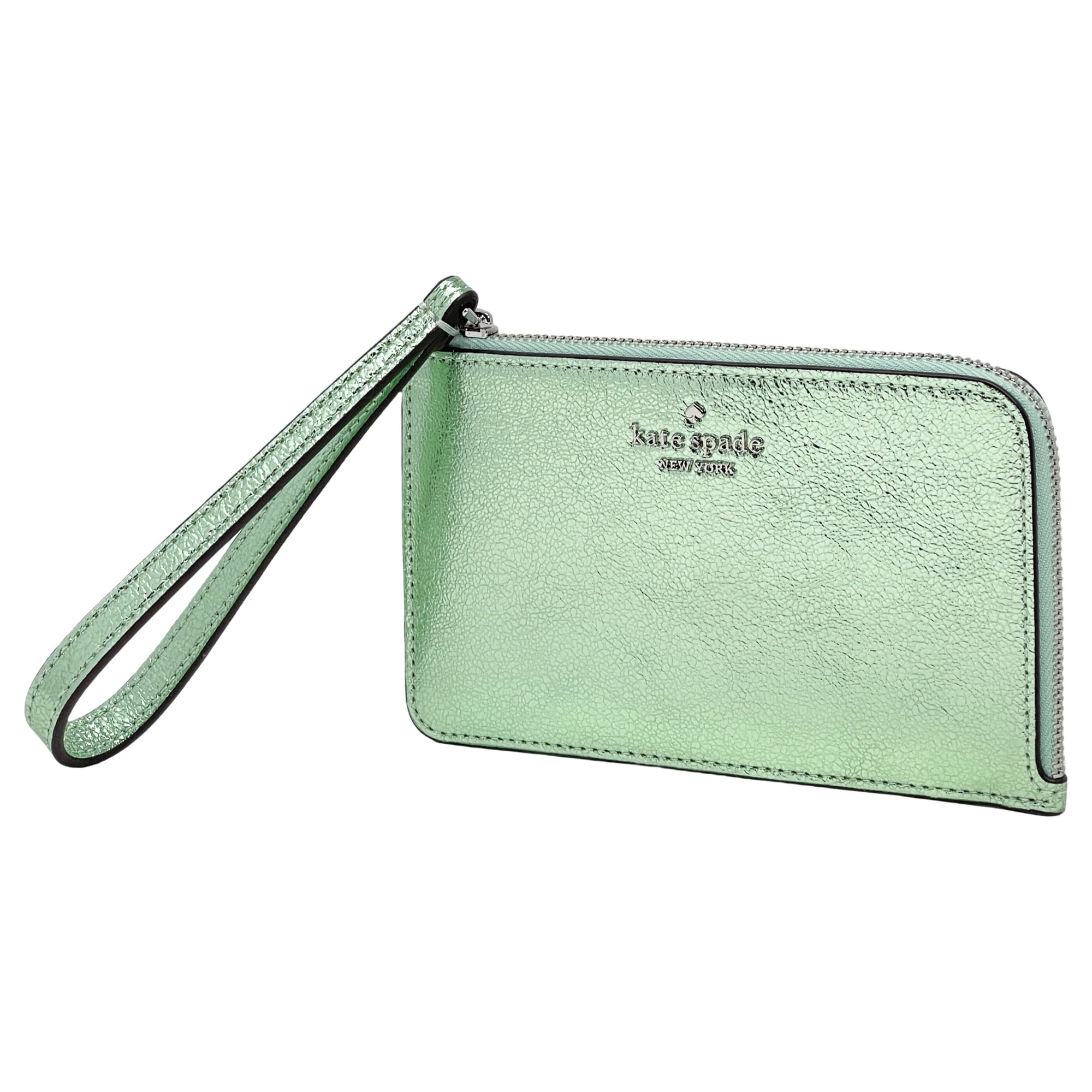 Kate Spade New York Women's Lucy Metallic Small L-Zip Wristlet (Seawater)