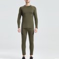 thumbnail image 5 of thermal Underwear for Men, Mens Long Johns thermal Underwear Set, Fleece Lined Base Layer for Cold Weather Size 4XL Army Green, 5 of 7