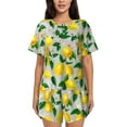 thumbnail image 1 of Balery Lemon1 Conjunto de Pijama para Mujer con Estampado, Dos Piezas de Manga Corta y Shorts, Ropa de Dormir Suave con Cuello Redondo y Bolsillos-4X-Large, 1 of 6