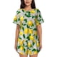 thumbnail image 1 of Fotbe Lemon1 Conjunto de Pijama Estampado para Mujer, 2 Piezas, Ropa de Dormir con Camiseta de Manga Corta y Shorts Suaves-Medium, 1 of 6