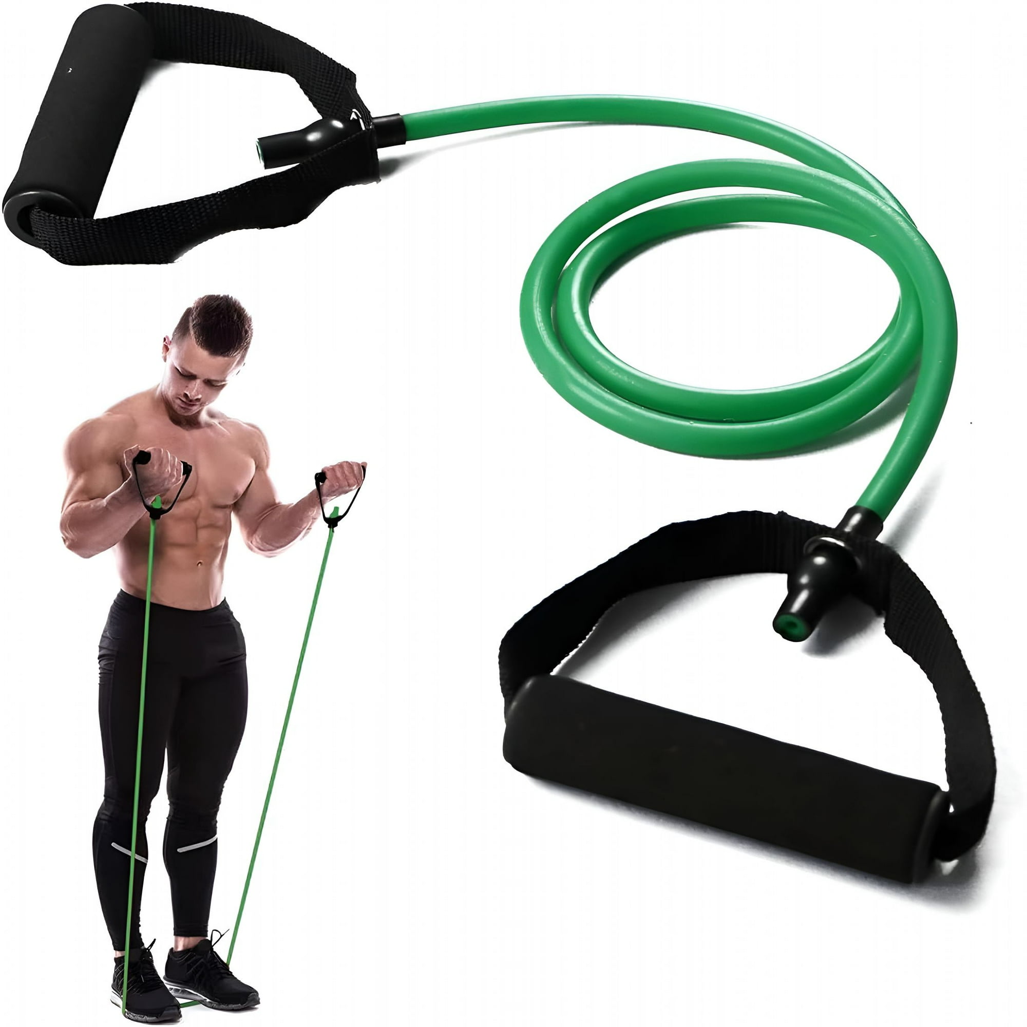 BESTSKY Resistance Bands with Handles, Single Resistance Bands with Handles for Working Out Women and Men, Elastic Bands Workout Bands for Strength Training Muscle Fitness, Pilates