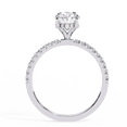 thumbnail image 4 of 1.20 CT Oval Cut Diamond IGI Certified Lab Created Diamond Hidden Halo Style Engagement Ring For Bridal 14k White Gold Promise Ring, 4 of 6