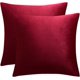 thumbnail image 1 of Fundas de almohada decorativas de terciopelo lumbar, paquete de 2 fundas de cojín sólidas y suaves de lujo para sofá, 1 of 6