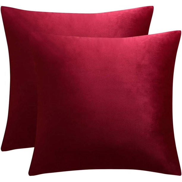 Fundas de almohada decorativas de terciopelo lumbar, paquete de 2 fundas de cojín sólidas y suaves de lujo para sofá
