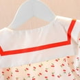 thumbnail image 5 of Fsqjgq Baby Girl Clothes Toddler Girl Easter Outfit Casaul Flower Girls Dresses Navy Summer Dress Little Girl Baby Fashion Bucolic Style Cherry Print Short Sleeved Lapel A Line Dress 80, 5 of 9