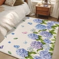 thumbnail image 4 of Hydrangeas Area Rugs 4'x6', Washable Small Throw Rugs for Office Bathroom, Purple Floral Butterfly Leaves Beige Indoor Outdoor Rug Non-Slip Low Pile Carpet Runner Reversible Floor Mats, 4 of 8