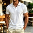 thumbnail image 5 of Dolkfu Retro Vintage True Classic&nbsp;Tees&nbsp;Men Button Collared White Short Sleeve Polos Minimalist Modern Plaid Tops White,Xs, 5 of 6