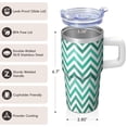 thumbnail image 3 of 20oz Insulated Tumbler with Handle, Geometric Stainless Steel Double Wall Travel Coffee Cup Leak-Proof Lid Includes Straw, 3 of 5
