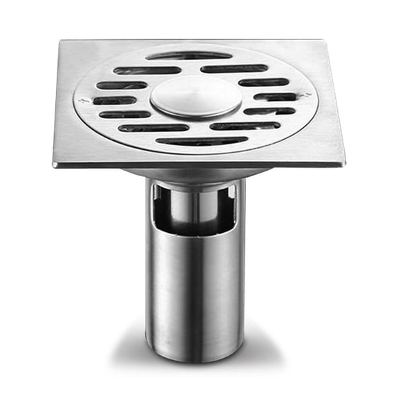 BIMZUC 304 Stainless Steel Floor Drain Hair Catcher Anti‑Clogging Anti‑Odor Shower Strainer, 3.94" x 3.94" x 3.15", 0.5 lb