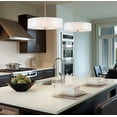 thumbnail image 5 of Kira Home Lindos 20" Double Drum Pendant Light, 3-Light Chandelier, Sheer Outer, White Inner Fabric Shade, Cool Brass, 5 of 6