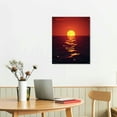 thumbnail image 2 of JEUXUS Aesthetic Vaporwave Neon Orange Red Sunset Sea Poster Retro Futuristic Sunset Print Sunrise Aestheti Canvas Posters Wall Art Bedroom Office Room Decor Gift, 2 of 4