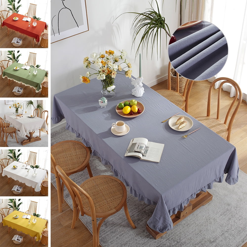 Solid Color Cotton Tablecloth Rectangular Square Table Cloth Covers Table Decor 