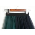 thumbnail image 5 of LBKKC Women's Tulle Skirt Formal High Low Asymmetrical Midi Tea-Length Elastic Waist Skirt Black Green, 5 of 5