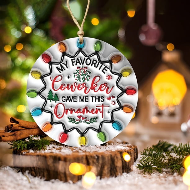 onlyliua ¡ ¡Ofertas Del Día Por Tiempo Limitado! 2024 Regalos Navideños Colgantes para Familiares y Compañeros Decoración Redonda para Árbol de Navidad
