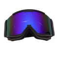 thumbnail image 1 of Gafas de esquí de doble capa antivaho, resistentes al viento, con amplia visión y protección UV para deportes de invierno, lentes azules y marco negro, 1 of 8