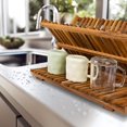 thumbnail image 3 of Utoplike Large Teak Dish Drying Rack, Wooden 3 Ti, 3 of 8