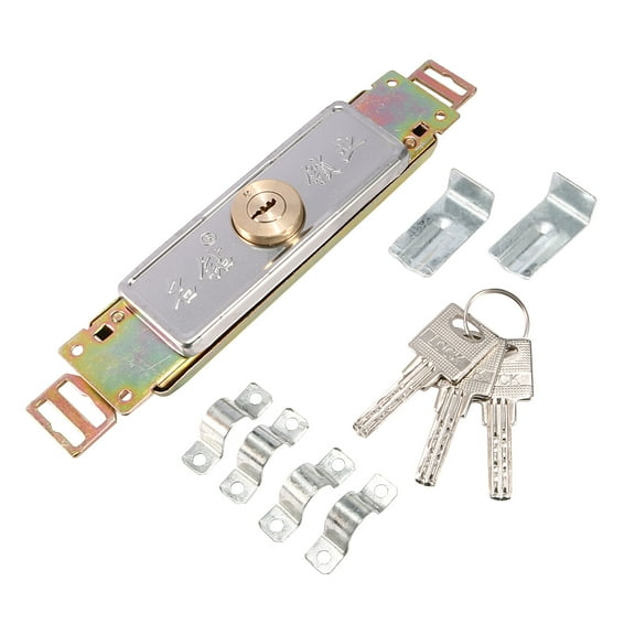 Office Door Silver Tone Metal Rolling Shutter Door Lock w 3 Keys