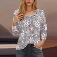 thumbnail image 3 of HomeGardon 3/4 Length Sleeve Womens Tops,Womens Shirts Women's Fashion Blouse Printed T-shirt Casual Top,S-XXXL, 3 of 5
