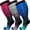 Wine Red/Gray/Blue, variant on BTEPSGA 3 Pairs Plus Size Compression Socks for Women Men Wide Calf 15-20 mmHg Knee High Support Stockings for Running ,Travel