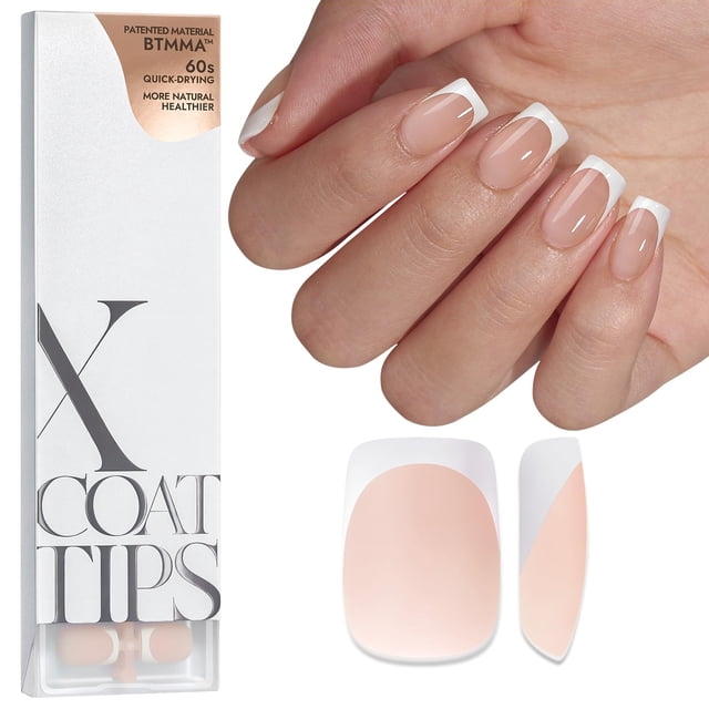 Presiona On Nails BtartboxNails XCOATTIPS con punta francesa, 160 unidades