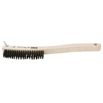 Forney Industries Durable Carbon Steel Wire Scratch Brush with Metal Scraper, 13-11/16" Count