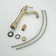 thumbnail image 2 of Single Handle Single Hole Vessel Sink Faucet With 360° Swivel Spout in Brushed Gold, 2 of 14
