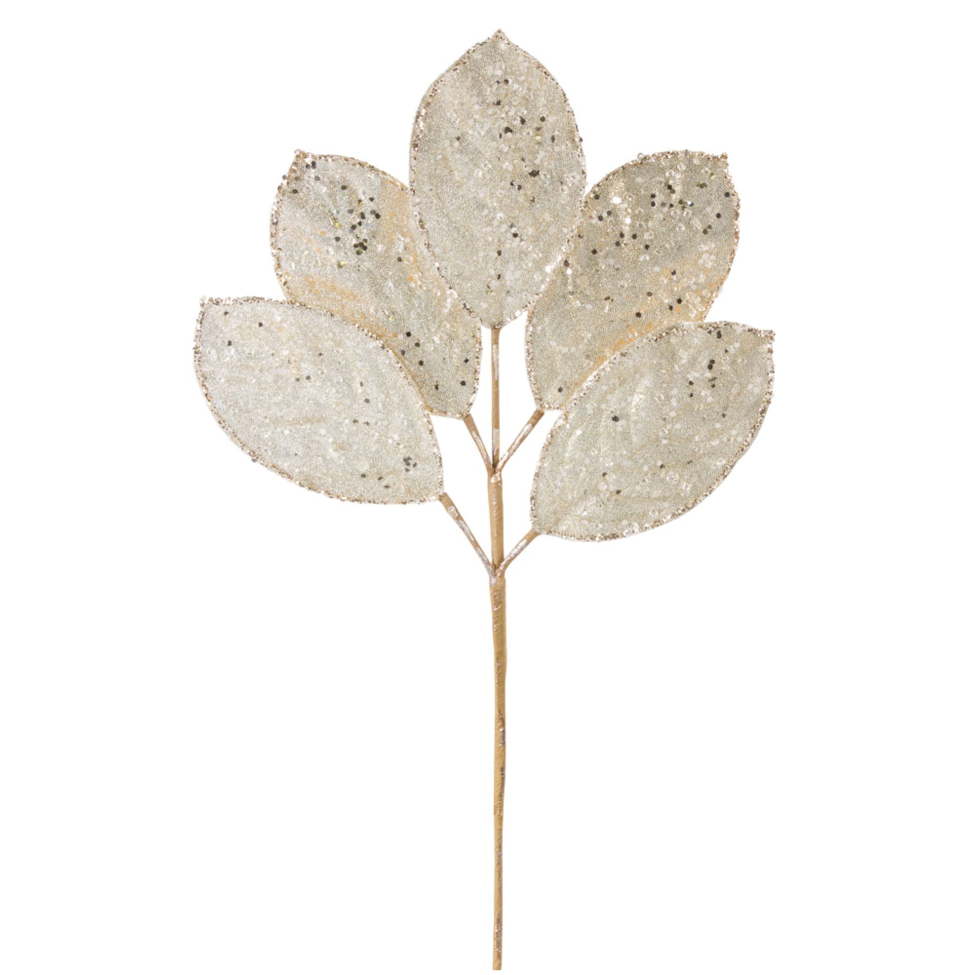 Set of 12 Ivory Contemporary Artificial Magnolia Leaf Spray, 22"
