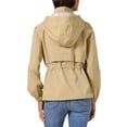 thumbnail image 3 of INSPIRE CHIC Women's Zip Front Windbreaker with Hood Lightweight Outdoor Hiking Hooded Jacket S Khaki, 3 of 6