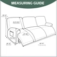 thumbnail image 5 of 8-Piece Recliner Sofa Covers Stretch Jacquard Couch Covers for Recliner Slipcovers for Living Room 3 Cushion Soft Recliner Protector with Pocket, Light Grey, 5 of 9