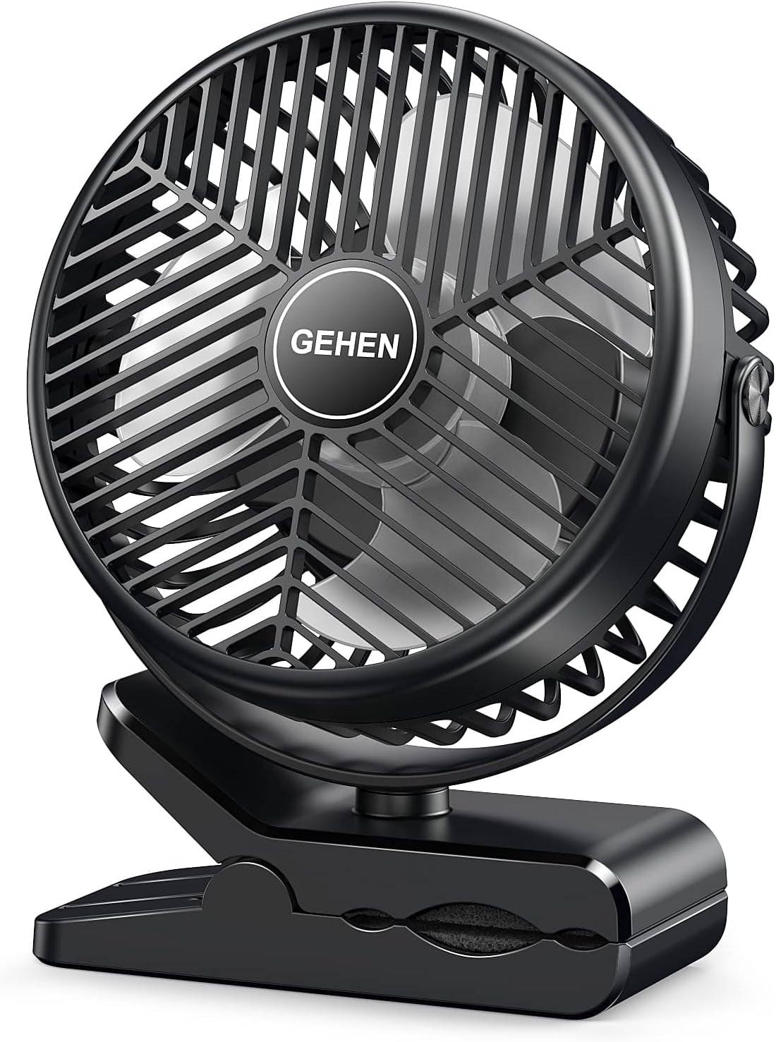 Portable 3-Speed Clip-on camping Fan with Sturdy Clamp 10000mAh Battery-Powered Clip Fan Rechargeable Ultra-Quiet for Bedroom Office Camping & Stroller
