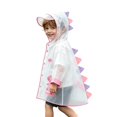 thumbnail image 3 of Toddler Kids Waterproof Dinosaur Spikes Shape Hooded Rain Coat with Transparent Brim for School Travel Rainwear 5-6 Years, 3 of 5