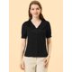 thumbnail image 4 of INSPIRE CHIC Camisa Casual Con Botones En El Frente Y Cuello Plisado Para Mujer Negro M, 4 of 4